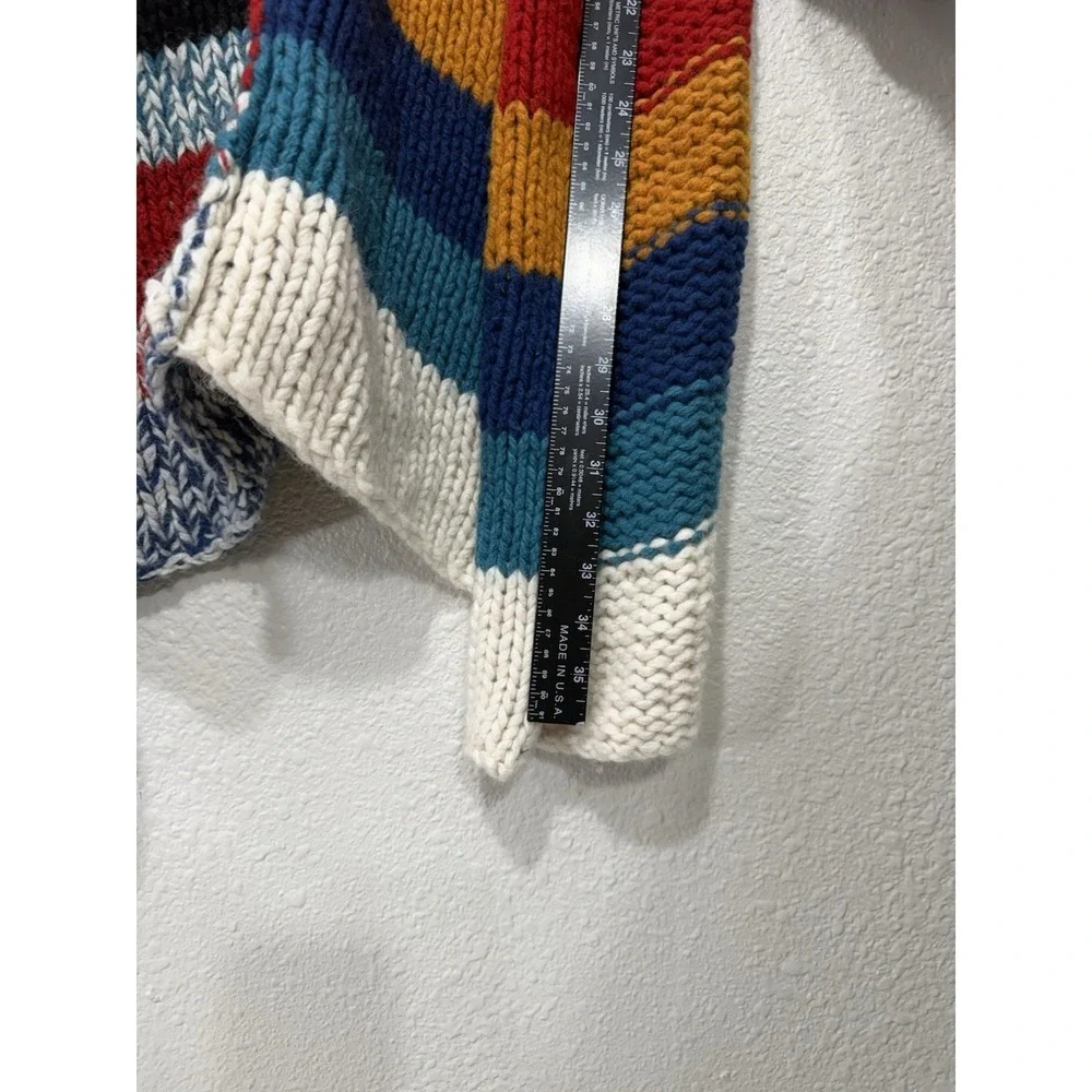 Sundance L Wool Blend Cardigan Crochet Boho Colorful Chic Country Open Oversized - Picture 5 of 7